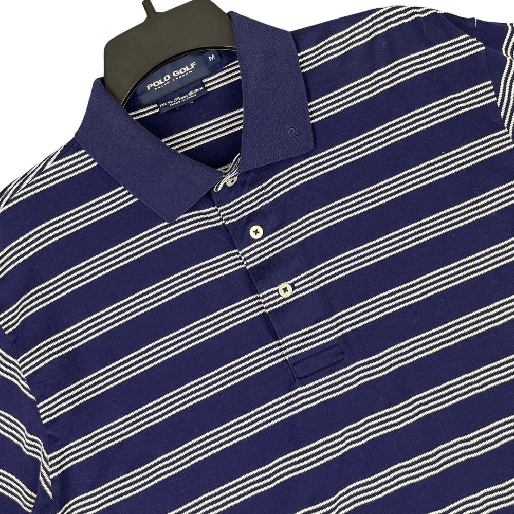 Polo‎ Golf Ralph Lauren Polo Shirt Striped Pima Cotton Athletic Mens Medium